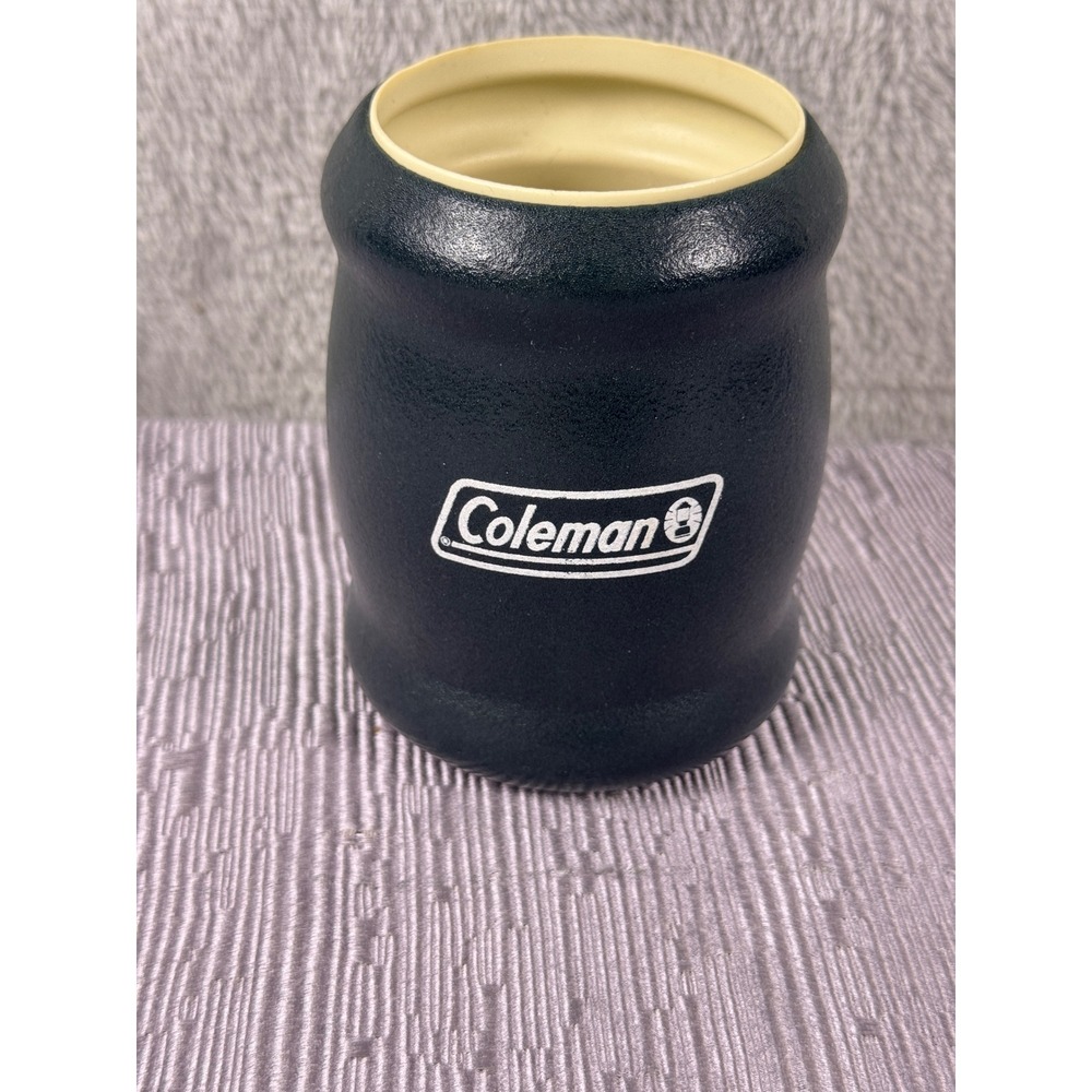 Coleman Vintage Can Cooler Insulated Beverage Holder Black Textured Camping Gear